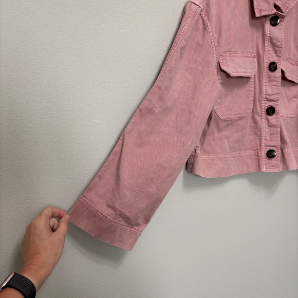 LOFT Wide-Sleeve Oversized Cropped Denim Jacket - Mauve Muse, M - NWOT - Picture 5 of 8